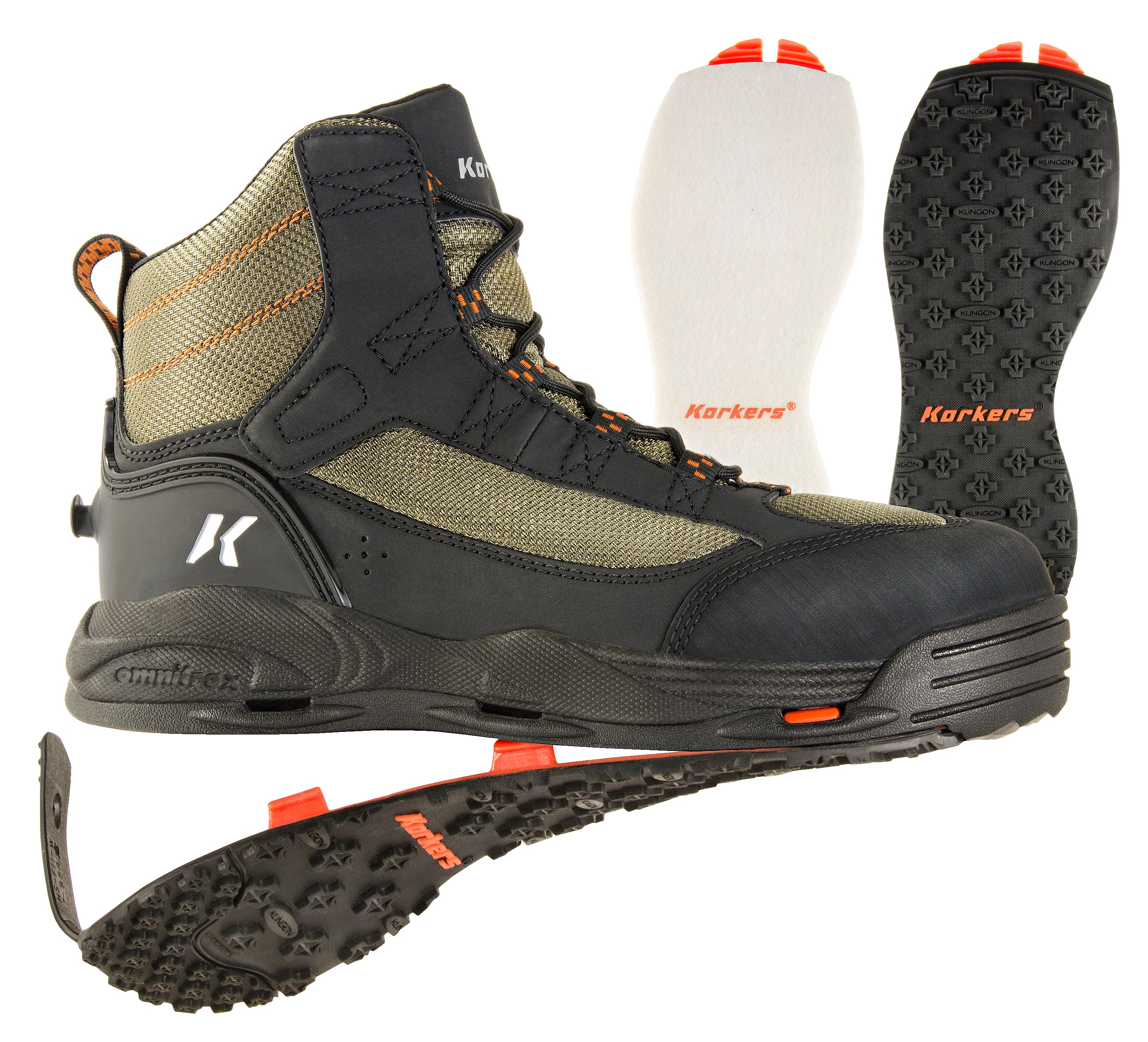 Korkers Greenback Fishing Boot with Felt & Kling-On Soles